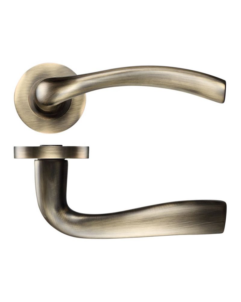 Zoo Hardware Stanza Siena Lever On Round Rose, Florentine Bronze (sold in pairs) - ZPZ050FB - Image 1