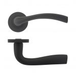 Zoo Hardware Stanza Siena Lever On Round Rose, Oscuro Matt Black (sold in pairs) - ZPZ050-OMB