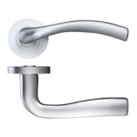 Zoo Hardware Stanza Siena Lever On Round Rose, Satin Chrome - ZPZ050SC (sold in pairs)