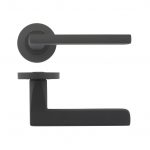 Zoo Hardware Stanza Venice Lever On Round Rose, Oscuro Matt Black - ZPZ070-OMB (sold in pairs)