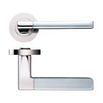 Zoo Hardware Stanza Venice Lever On Round Rose, Dual Finish Polished Nickel & Satin Nickel - ZPZ070PNSN (sold in pairs)