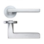 Zoo Hardware Stanza Venice Lever On Round Rose, Satin Chrome - ZPZ070SC (sold in pairs)