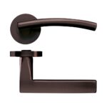Zoo Hardware Stanza Amalfi Lever On Round Rose, Etna Bronze - ZPZ080-ETB (sold in pairs)