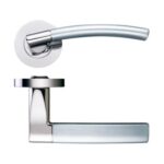 Zoo Hardware Stanza Amalfi Lever On Round Rose, Dual Finish Polished Nickel & Satin Nickel - ZPZ080PNSN (sold in pairs)