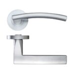 Zoo Hardware Stanza Amalfi Lever On Round Rose, Satin Chrome - ZPZ080SC (sold in pairs)