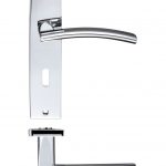 Zoo Hardware Stanza Amalfi Door Handles On Backplate, Polished Chrome - ZPZ081CP (sold in pairs)