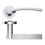 Zoo Hardware Stanza Adria Lever On Round Rose, Dual Finish Satin Chrome & Polished Chrome - ZPZ100SCCP (sold in pairs)