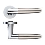 Zoo Hardware Stanza Atlanta Lever On Round Rose, Dual Finish Polished Chrome & Satin Nickel - ZPZ110CPSN (sold in pairs)