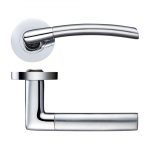 Zoo Hardware Stanza Olympus Lever On Round Rose, Dual Finish Satin Chrome & Polished Chrome - ZPZ140SCCP (sold in pairs)
