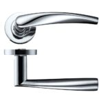 Zoo Hardware Stanza Vesta Lever On Round Rose, Polished Chrome - ZPZ210CP (sold in pairs)