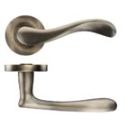 Zoo Hardware Stanza Asti Lever On Round Rose, Florentine Bronze - ZPZ230FB (sold in pairs)