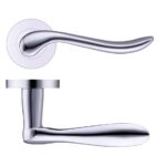 Zoo Hardware Stanza Lincoln Lever On Round Rose, Polished Chrome - ZPZ240CP (sold in pairs)