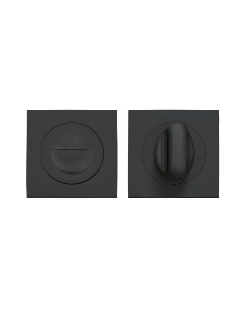 Zoo Hardware Stanza Square Bathroom Turn & Release, Oscuro Matt Black - ZPZSQ004-OMB - Image 1