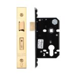 Zoo Hardware Euro Sash Lock (67.5mm OR 79.5mm), PVD Stainless Brass - ZUKS64EPPVD