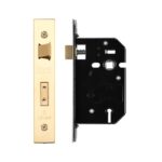Zoo Hardware 3 Lever UK Replacement Sash Lock (65.5mm OR 78mm), PVD Stainless Brass - ZURS364PVD