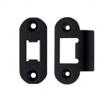 Zoo Hardware Radius Edge Face Plate And Strike Plate Accessory Pack, Powder Coated Black - ZLAP01RFB