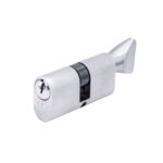 Zoo Hardware Vier Precision Oval Profile 5 Pin Cylinder & Turns (60mm, 70mm OR 80mm), Satin Chrome - V5OP60CTSCE
