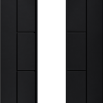 Black Laminate Linear 7P Glazed Internal Door