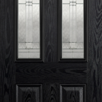 GRP Malton Black Glazed 2L External Door