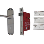 Ironmongery External Polished Chrome Tone Handle Set