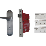 Ironmongery External Satin Chrome Tone Handle Set