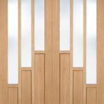 Oak Coventry Prefinished Glazed 3L Pairs Internal Door