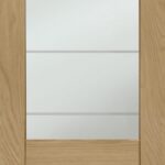 Palermo Unfinished Essential 2XG Internal Oak Door with Clear Etched Glass