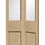 Internal Oak Malton Bi-Fold with Clear Bevelled Glass Door