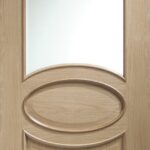 Internal Oak Calabria with Clear Bevelled Glass and Raised Mouldings