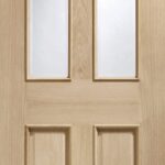 Malton With Raised Mouldings Internal Oak Door with Clear Bevelled Glass