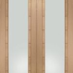 Palermo Internal Oak Rebated Door Pair with Clear Glass