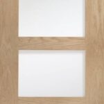 Internal Oak Shaker 4 Panel Door with Obscure Glass Door