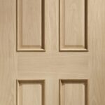 Internal Oak Unfinished Victorian 4 Panel with Raised Mouldings Door