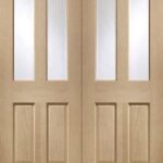 Internal Oak Malton Pair with Clear Bevelled Glass