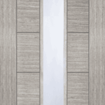 Light Grey Corsica 18G Obscure Glass Prefinished Internal Fire Door