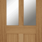Oak Bristol 2 Panel 2 Light Glazed Unfinished Internal Fire Door