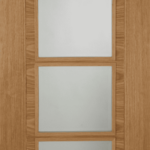 Oak ISEO Central 4 Light Glazed Crown Cut Semi Solid Prefinished Internal Door