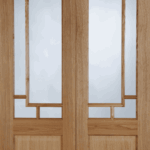 Oak Orient Glazed Rebated Pair (RHPO) Prefinished Internal Door