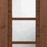Walnut ISEO Crown Cut 4 Light Glazed Semi Solid Prefinished Internal Door
