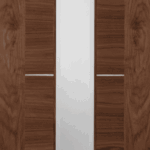 Walnut Nova 1  Light Clear Glazed Prefinished Internal Fire door